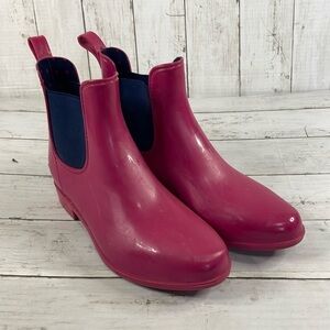 Lauren Ralph Lauren Hot Pink Rubber Chelsea Rain Booties